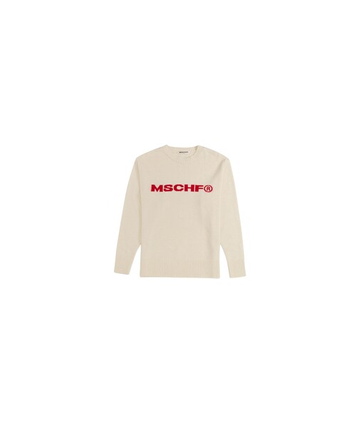 MISCHIEF,INTARSIA KNIT CREWNECK_cream 