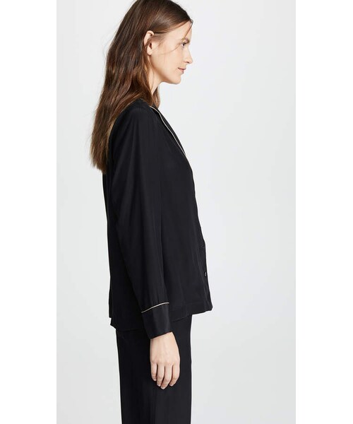 Kiki de Montparnasse(キキドモンパルナス)の「Kiki De Montparnasse Silk PJ Long Sleeve Top(ルームウェア/パジャマ・レディース・Beige・XS/S/M/L)」の3枚目の写真