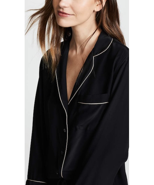 Kiki de Montparnasse(キキドモンパルナス)の「Kiki De Montparnasse Silk PJ Long Sleeve Top(ルームウェア/パジャマ・レディース・Beige・XS/S/M/L)」の6枚目の写真