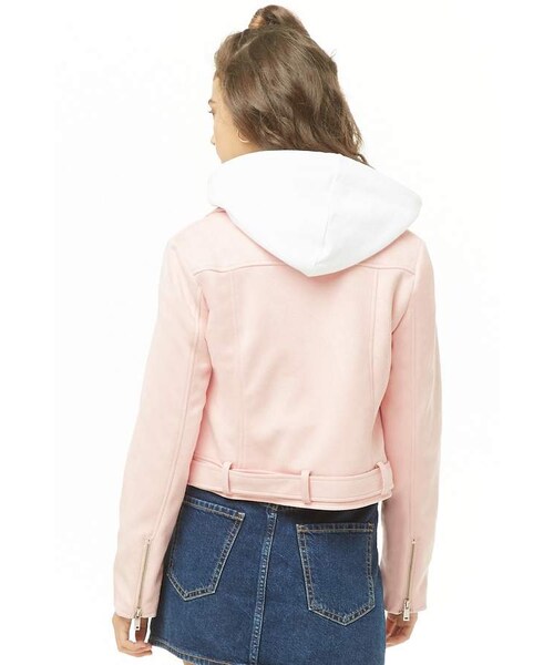 FOREVER 21(フォーエバー トゥエンティーワン)の「Forever 21 Faux Suede Moto Jacket(ジャケット/アウター・レディース・Green/Brown/Pink・Small/Medium/Large)」の5枚目の写真