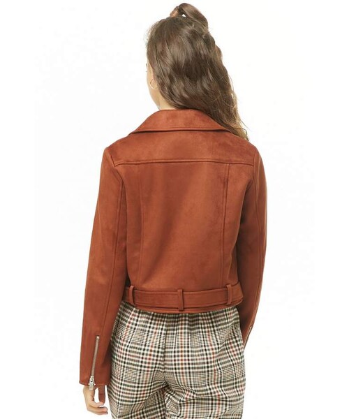 FOREVER 21(フォーエバー トゥエンティーワン)の「Forever 21 Faux Suede Moto Jacket(ジャケット/アウター・レディース・Green/Brown/Pink・Small/Medium/Large)」の7枚目の写真