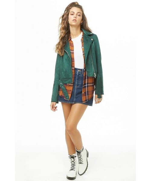 FOREVER 21(フォーエバー トゥエンティーワン)の「Forever 21 Faux Suede Moto Jacket(ジャケット/アウター・レディース・Green/Brown/Pink・Small/Medium/Large)」の15枚目の写真