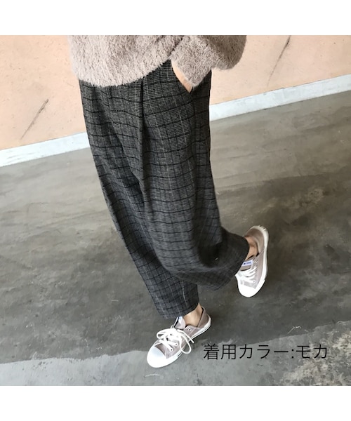 copine（コピン）の「新カラー登場☆再入荷！起毛ツイードハイウエストチェックタックパンツ(4color)【クリックポスト対象商品】（その他パンツ・レディース・その他）」の12枚目の写真