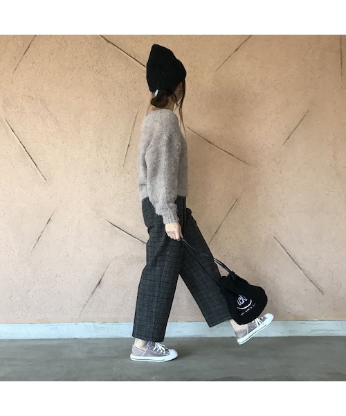 copine（コピン）の「新カラー登場☆再入荷！起毛ツイードハイウエストチェックタックパンツ(4color)【クリックポスト対象商品】（その他パンツ・レディース・その他）」の6枚目の写真