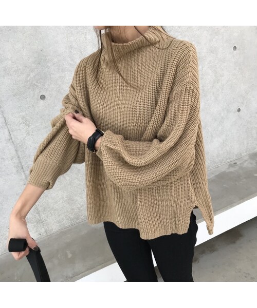 copine（コピン）の「【期間限定価格】再入荷！バルーンスリーブざっくりゆるニット(3color)【クリックポスト対象商品】（ニット/セーター・レディース・その他）」の12枚目の写真