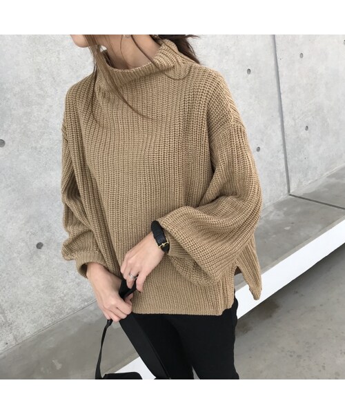 copine（コピン）の「【期間限定価格】再入荷！バルーンスリーブざっくりゆるニット(3color)【クリックポスト対象商品】（ニット/セーター・レディース・その他）」の6枚目の写真