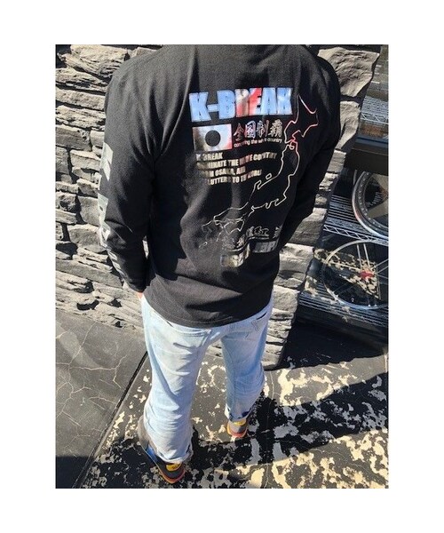 K-BREAK（ケイブレイク）の「ロンＴ（背中地図）ゴールド/シルバー（Tシャツ/カットソー・メンズ・その他）」の2枚目の写真