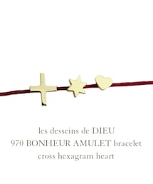 les desseins de DIEU | レ デッサン ドゥ デュー 970 ボヌール アミュレット サテンコード ブレスレット ロクボウセイ クロス ハート(ブレスレット)