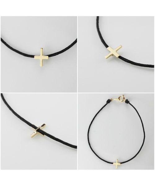 les desseins de DIEU（レデッサンドゥデュー）の「レ デッサン ドゥ デュー 970 ボヌール アミュレット サテンコード ブレスレット ロクボウセイ クロス ハート（ブレスレット・レディース・ゴールド・15.5センチ）」の6枚目の写真