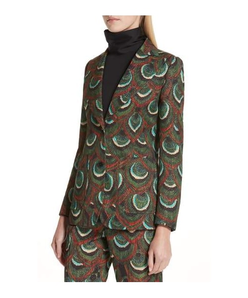 DRIES VAN NOTEN（ドリスヴァンノッテン）の「Dries Van Noten Peacock Jacquard Blazer（テーラードジャケット・レディース・Green・4 Us / 36 Fr/6 Us / 38 Fr/8 Us / 40 Fr/10 Us / 42 Fr）」の5枚目の写真