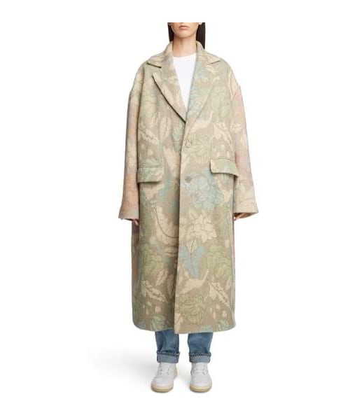 floral wool coat