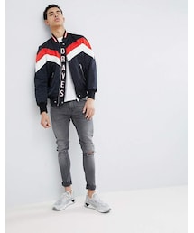 DIESEL（ディーゼル）の「Diesel J-MARCHING Chevron Stripe Bomber