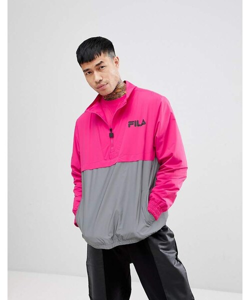 pink and black fila shirt