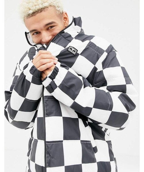 Plaid Puffer Oversized Chequered Puffer Jacket Vintage Plaid