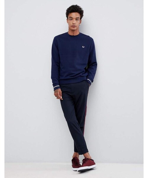 新品　フレッドペリー　CREW NECK SWEATSHIRT ネイビー Crew Neck Piqué T-Shirt - Sky Blue | Men's Reissues