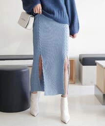 DHOLIC | ボタンスリットニットスカート(スカート)