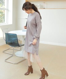 DHOLIC | シフォンヘム起毛ロングワンピース(ワンピース)