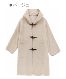 Bobon21 | ギンガムチェック柄カシミヤロングダッフルコート-全２色-(ダッフルコート)