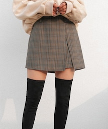 DHOLIC | ベルトSETチェックキュロットパンツ(スカート)