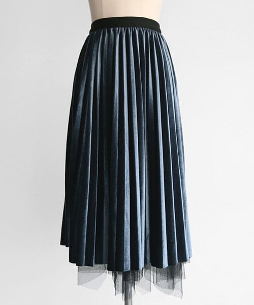 DHOLIC（ディーホリック）の「ベロアチュールリバーシブルスカート（スカート・レディース・ピンク/グリーン/ブラック/ブルー・FREE）」の4枚目の写真