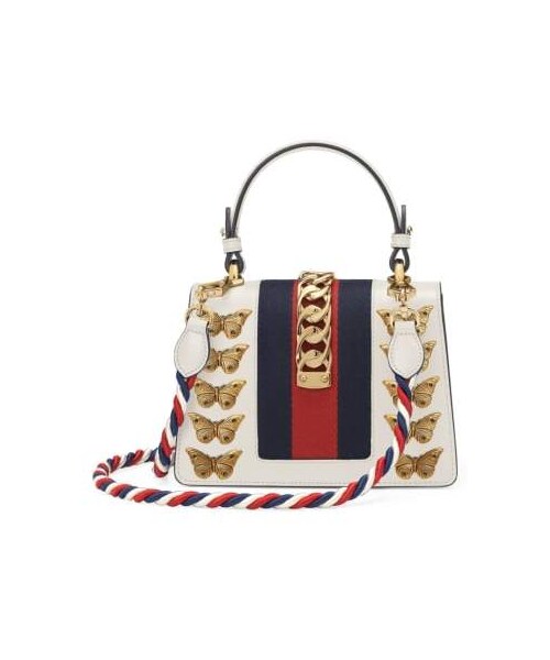 GUCCI（グッチ）の「Gucci Mini Sylvie Animal Studs Leather Shoulder Bag（ショルダーバッグ・レディース・White・One Size）」の4枚目の写真