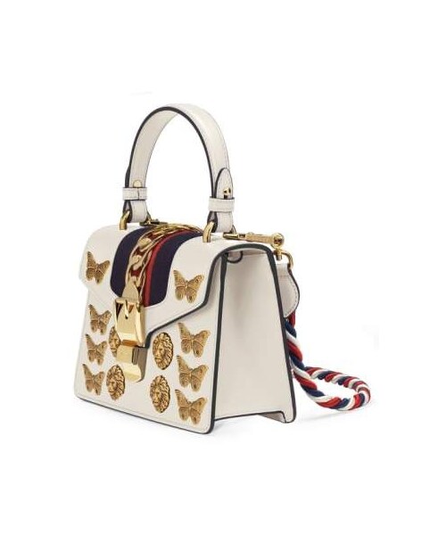 GUCCI（グッチ）の「Gucci Mini Sylvie Animal Studs Leather Shoulder Bag（ショルダーバッグ・レディース・White・One Size）」の5枚目の写真