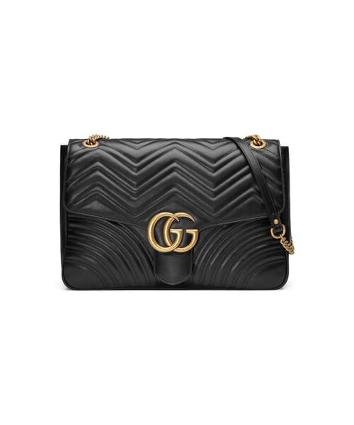 GUCCI（グッチ）の「Gucci GG Large Marmont 2.0 Matelasse Leather Shoulder Bag（ショルダーバッグ・レディース・Beige/Black・One Size）」の2枚目の写真