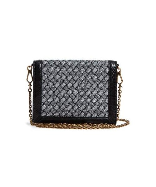 BOTTEGA VENETA(ボッテガヴェネタ)の「Bottega Veneta Textile, Lambskin Leather & Genuine Snakeskin Wallet on a Chain(財布・レディース・Metallic・One Size)」の5枚目の写真