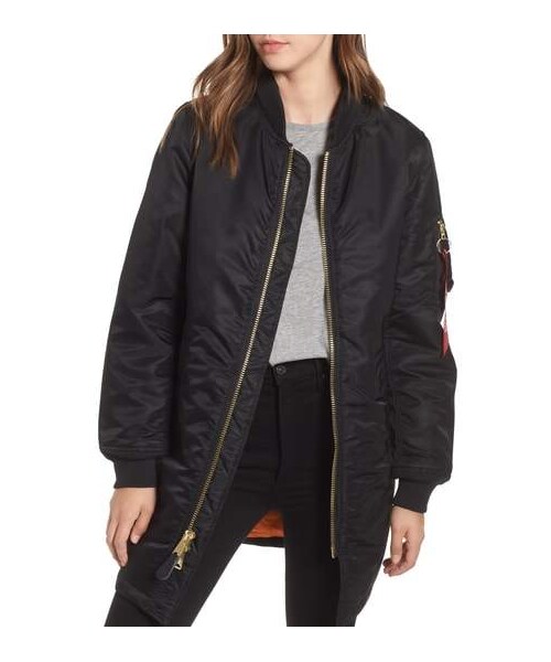 Alpha Industries(アルファインダストリーズ)の「Alpha Industries MA-1 Natus Long Hooded Jacket(ジャケット/アウター・レディース・Black・Small/X-large/Medium/X-small/Large)」の5枚目の写真