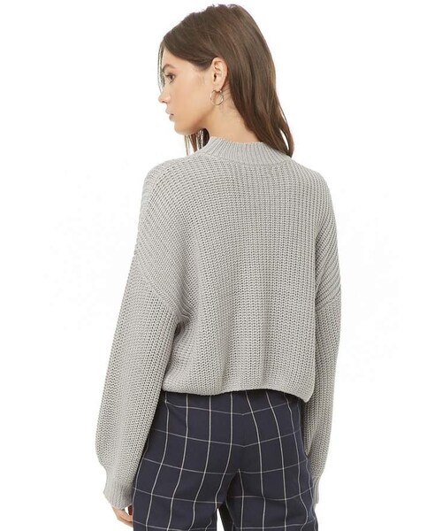 FOREVER 21（フォーエバー トゥエンティーワン）の「Forever 21 Ribbed Knit Mock Neck Sweater（ニット/セーター・レディース・LIGHT GREY・Small/Medium/Large）」の4枚目の写真
