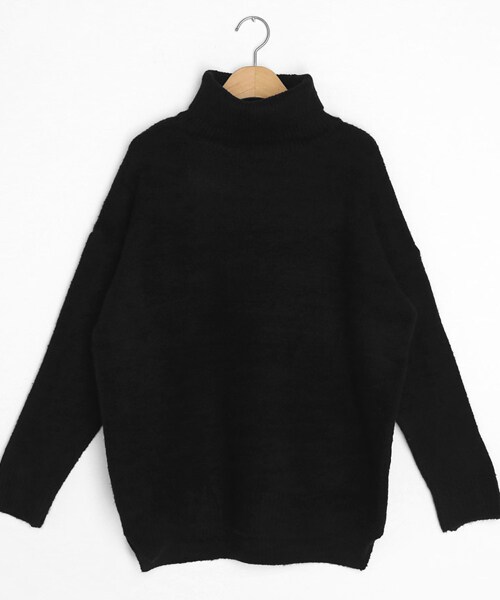 DHOLIC（ディーホリック）の「ビッグシルエットタートルネック二ット（ニット/セーター・レディース・ピンク/ブラック/グレー/ベージュ・FREE）」の2枚目の写真