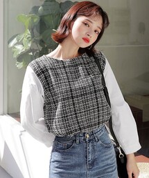 DHOLIC | チェックコントラストブラウス(シャツ/ブラウス)