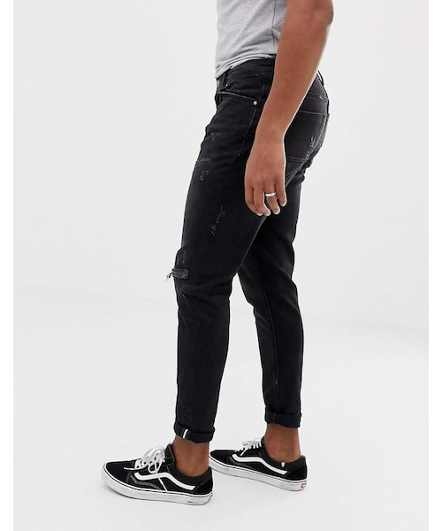 Bershka（ベルシュカ）の「Bershka carrot fit jeans in black
