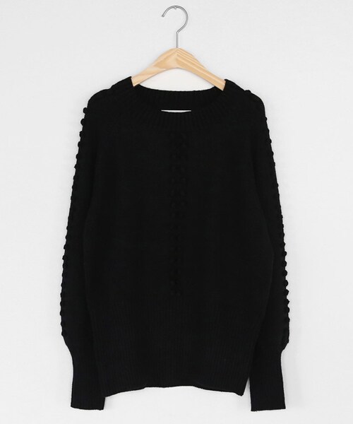 DHOLIC（ディーホリック）の「ミニボールディテールニット（ニット/セーター・レディース・グレー/ブラック/ベージュ・FREE）」の2枚目の写真