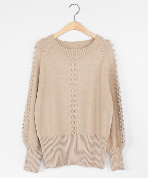 DHOLIC（ディーホリック）の「ミニボールディテールニット（ニット/セーター・レディース・グレー/ブラック/ベージュ・FREE）」の3枚目の写真