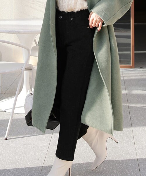 DHOLIC（ディーホリック）の「アンバランスウエストコットンパンツ（その他パンツ・レディース・ホワイト/ブラック・S/M/L）」の2枚目の写真