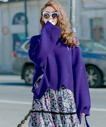 DINT | ナチュラルカッティングニットトップス(ニット/セーター)