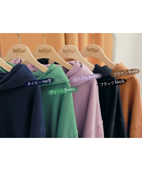 HOTPING（ホッピン）の「フロントポケットフードパーカー（その他トップス・レディース・パープル/ミント/ブラック/ブラウン/ネイビー・1(フリーサイズ)/2(L-XXL)）」の5枚目の写真