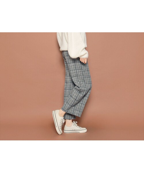HOTPING（ホッピン）の「ウールブレンドチェックワイドパンツ（その他パンツ・レディース・ブラウン/ブラック・フリーサイズ(XS-L)）」の2枚目の写真