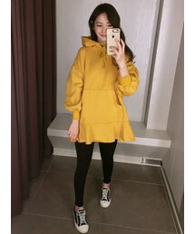 minsshop | リンク起毛フードワンピース(ワンピース)