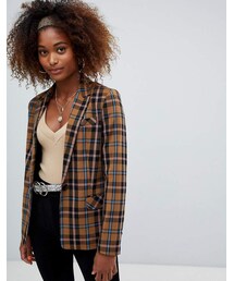 Bershka | Bershka check print blazer(テーラードジャケット)