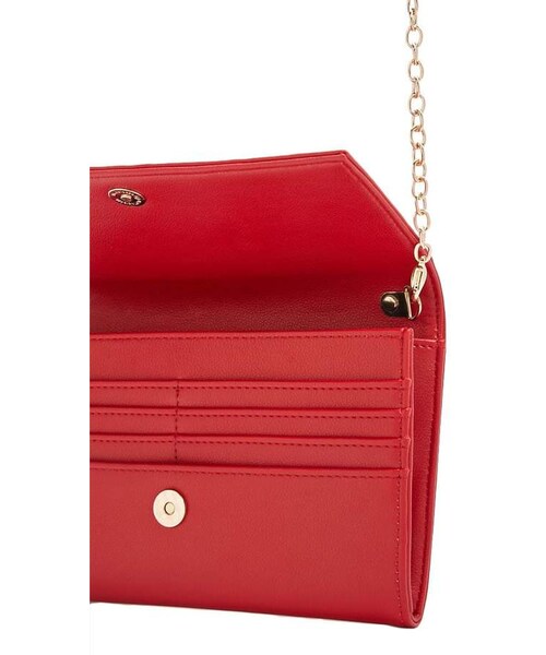 FOREVER 21（フォーエバー トゥエンティーワン）の「Forever 21 Faux Leather Crossbody（ショルダーバッグ・レディース・Black/Red・One Size）」の4枚目の写真