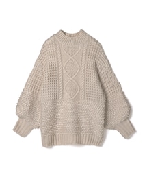 GRL | プチハイネックループ切替ケーブルニットトップス(ニット/セーター)