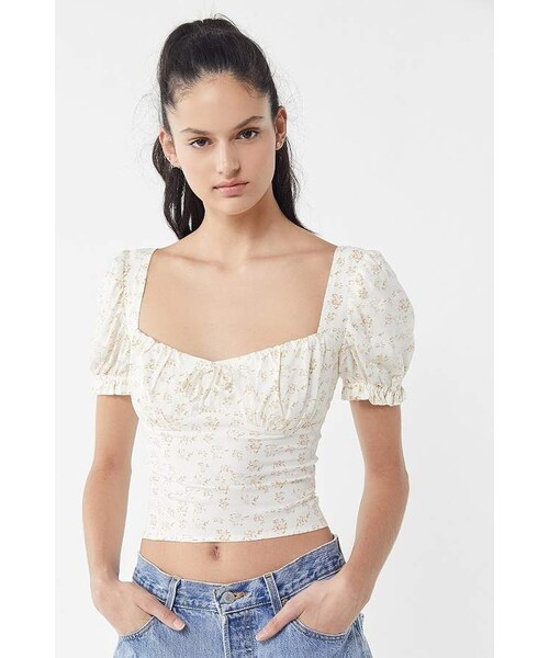 uo cassia puff sleeve top