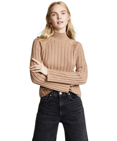 BOP basics（ボップベーシックス）の「Bop Basics Wide Rib Turtleneck Sweater（ニット/セーター・レディース・Beige/White・XS/S/M/L）」の10枚目の写真