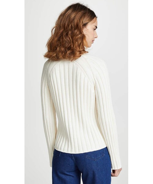 BOP basics（ボップベーシックス）の「Bop Basics Wide Rib Turtleneck Sweater（ニット/セーター・レディース・Beige/White・XS/S/M/L）」の6枚目の写真