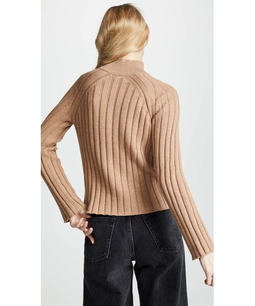 BOP basics（ボップベーシックス）の「Bop Basics Wide Rib Turtleneck Sweater（ニット/セーター・レディース・Beige/White・XS/S/M/L）」の8枚目の写真