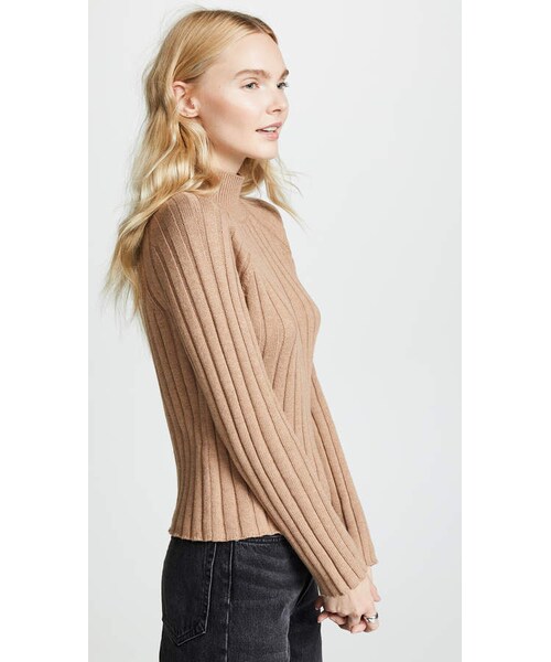 BOP basics（ボップベーシックス）の「Bop Basics Wide Rib Turtleneck Sweater（ニット/セーター・レディース・Beige/White・XS/S/M/L）」の12枚目の写真