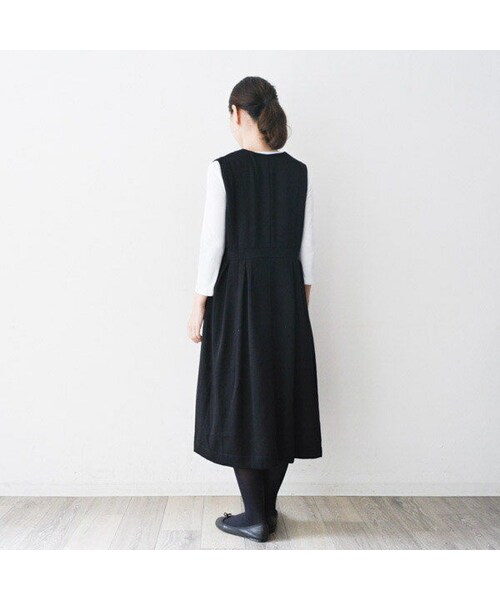 Pont de Chalons(ポンデシャロン)の「Vネック・ジャンパースカート・ロングワンピース(PH9704)(シャツ/ブラウス・レディース・その他)」の4枚目の写真