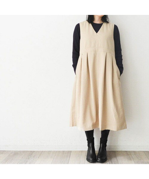 Pont de Chalons(ポンデシャロン)の「Vネック・ジャンパースカート・ロングワンピース(PH9704)(シャツ/ブラウス・レディース・その他)」の5枚目の写真